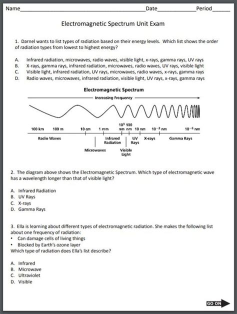 electromagnetic waves note taking worksheet answers